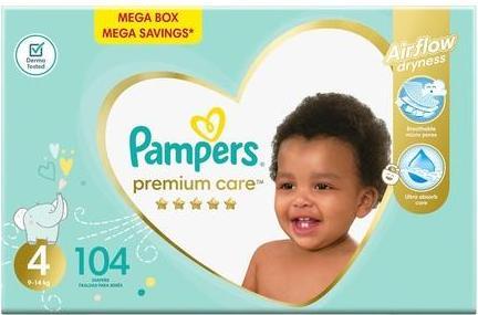 Actual product image Pampers Premium Care (Size 4, Half month box, 104 Piece)