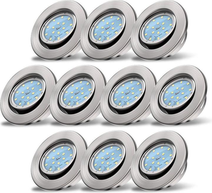 Produktbild B.K.Licht LED Einbauleuchten-Set, matt-nickel, 10xLED-Modul (400 lm)