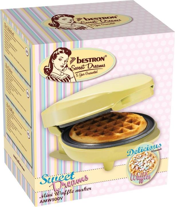 Actual product image Bestron Mini waffle maker yellow