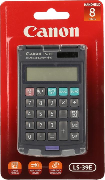 Productafbeelding Canon LS-39 E rekenmachine, werking op zonne-energie/batterij (Batterijen, Zonnecellen)