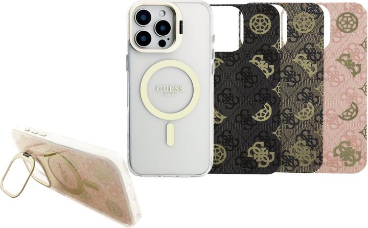 Image du produit Guess Coque magnétique MagSafe avec plaques interchangeables (rose / brun / noir) et Camera Stand (Apple iPhone 16 Pro Max)