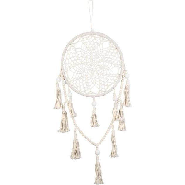 MICA Living, Deko Objekt, Dekohänger Traumfänger - aus Textil und Holz - ca. 83 x 30 cm