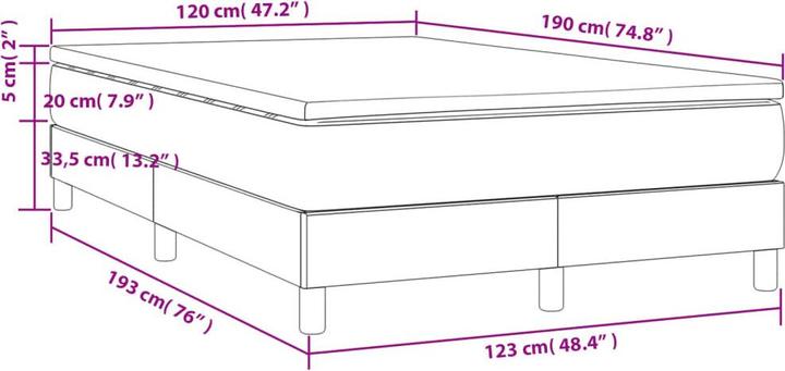 Immagine prodotto vidaXL Boxspringbett (120 x 190 cm)