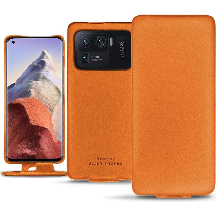 Noreve Lederschutzhülle vertikal (Xiaomi Mi 11 Ultra), Smartphone Hülle, Orange