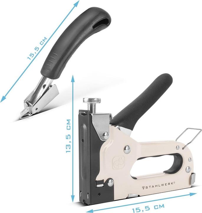 Actual product image Stahlwerk Hand tacker set with staple remover + 1500 staples and nails