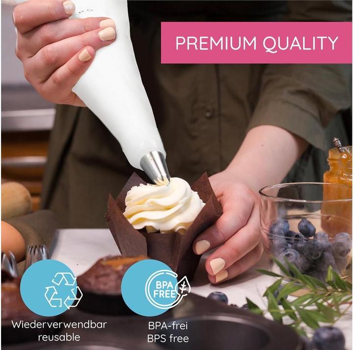 Actual product image Wenburg Spritzbeutel Set - 10-tlg. - Edelstahl-Tüllen (Piping bag set)