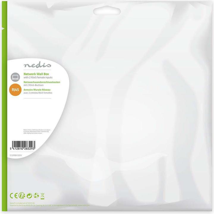 Immagine prodotto Nedis Scatola di giunzione a muro 2X presa RJ45 - Montaggio (U/UTP, CAT5e)