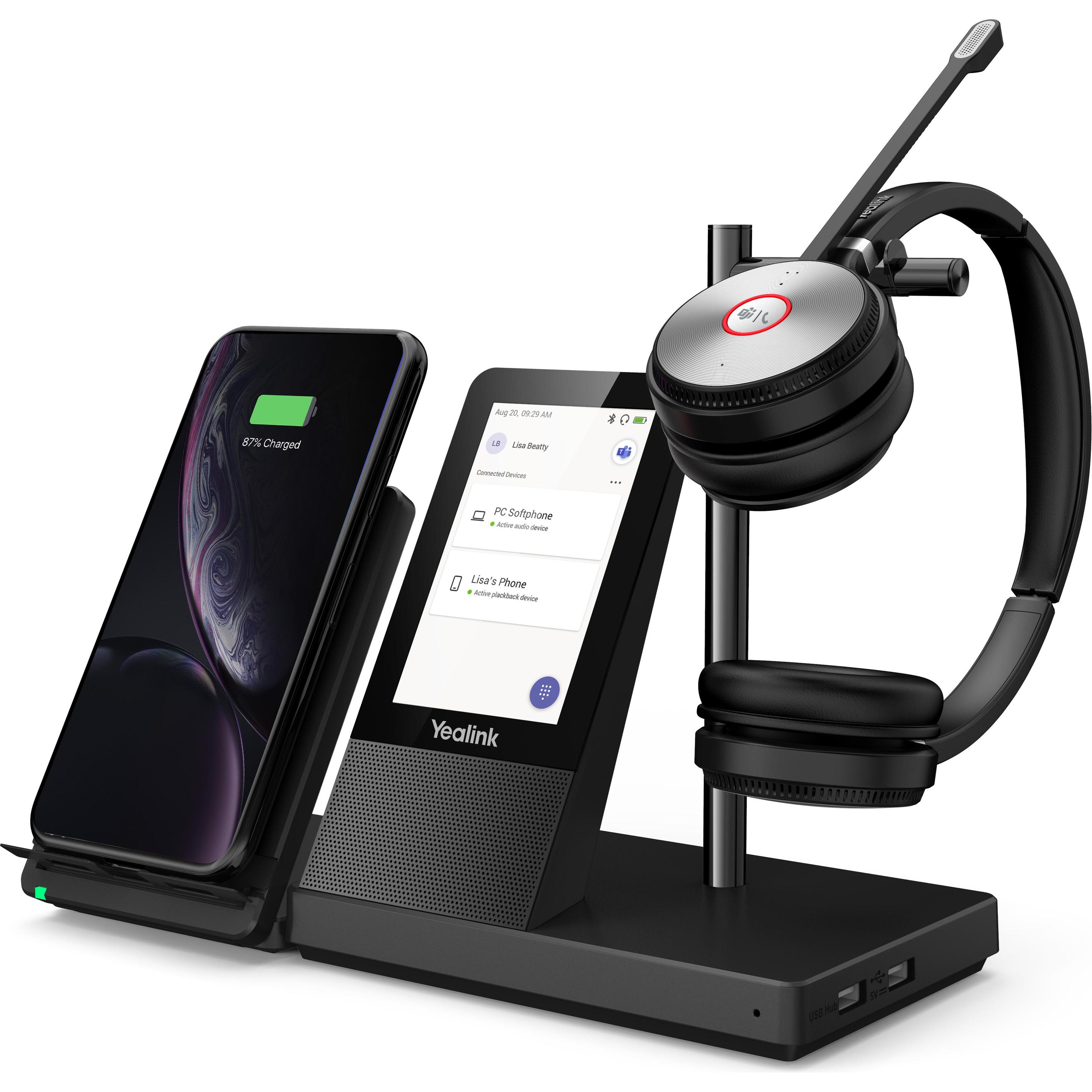 Thumbnail - Yealink WH66 Dual Teams (Kabellos, USB-A), Office Headset, Schwarz