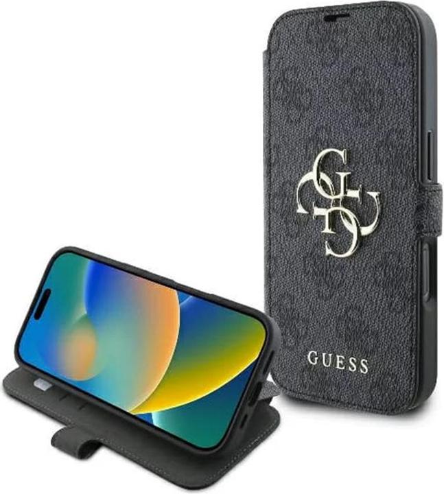 Produktbild Guess GUBKP16L4GMGGR iPhone 16 Pro 6.3" czarny/black book 4G Metal Logo (Apple iPhone 16 Pro)
