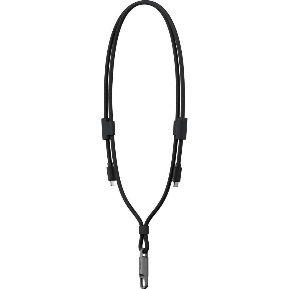 Energea Lasso Lanyard Cable USB-C Phone Lanyard - USB-C 1.5m 240W Black (1.50 m, 240 W), Cavo USB