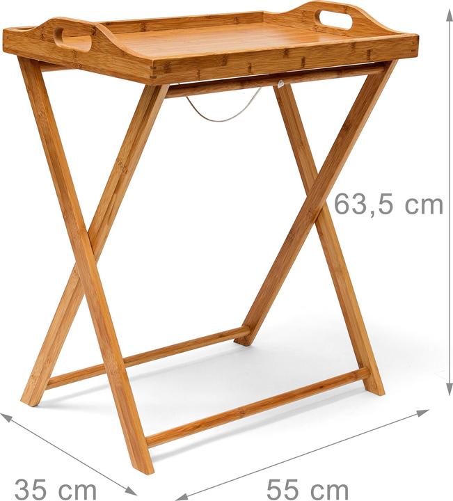 Immagine prodotto Relaxdays Tavolo con vassoio in bambù