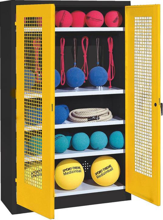 Immagine prodotto C+P Armadio per attrezzature sportive (HxLxP: 195x120x50 cm, con ante a battente in lamiera forata