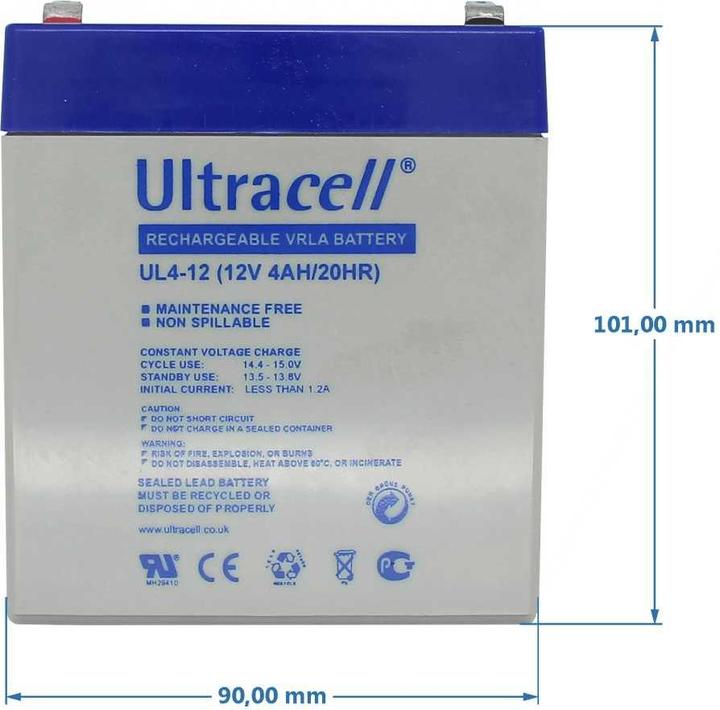 Produktbild Ultracell Akku UL4-12 AGM Blei Gel (12 V, 4 Ah)