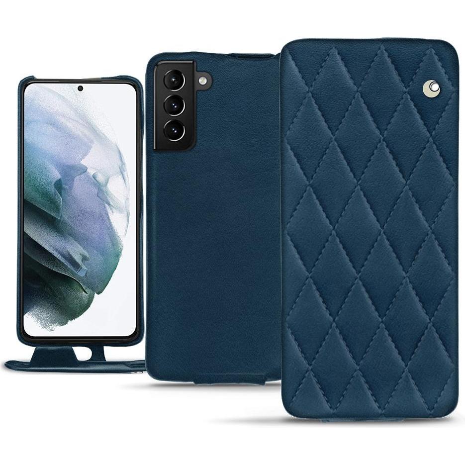 Noreve Lederschutzhülle vertikal (Samsung Galaxy S21+), Smartphone Hülle, Blau