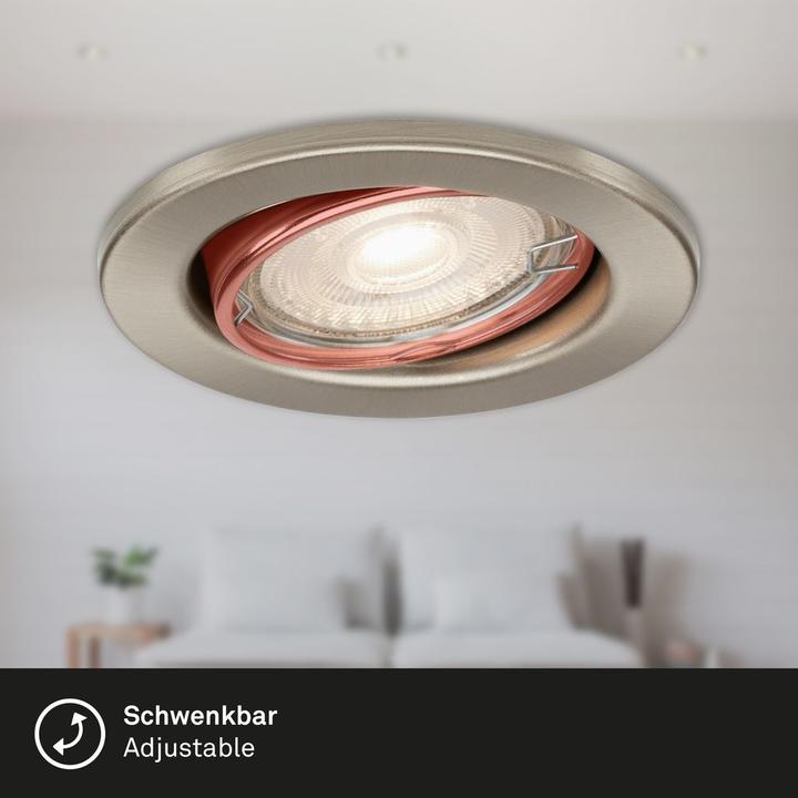 Produktbild Briloner LED Einbauleuchte, matt-nickel, 1xGU10/4,9W (460 lm, GU10)