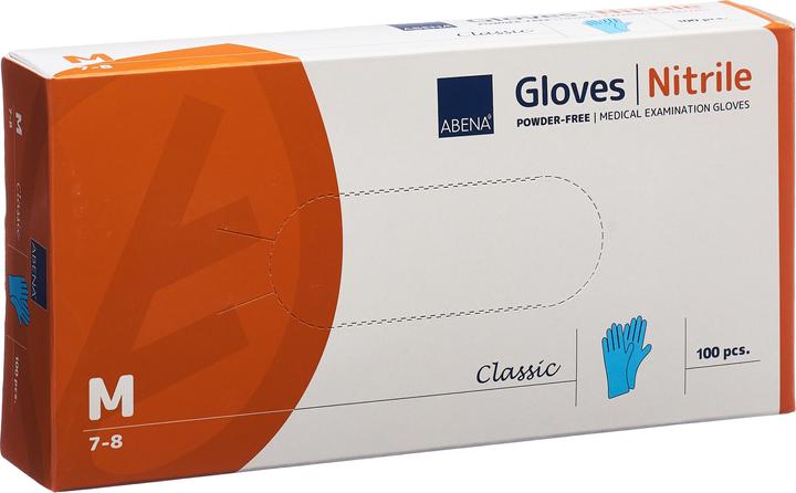 Image du produit Abena Classic gants nitrile M 240mm non poudrés non stériles bleu 100 pc (M)