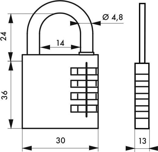 Image du produit Thirard Cadenas RB, combinaison