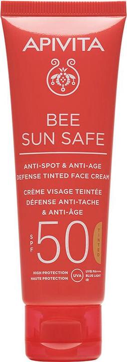 Actual product image Apivita BEE Sun Safe Anti-Spot and Anti-Ageing Cream SPF50 with Color 50 ml (Sun cream face, SPF 50, 50 ml)