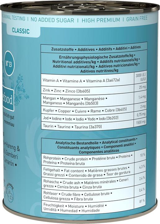 Produktbild Catz Finefood No.13 Hering & Krabben (Adult, 1 Stk., 400 g)