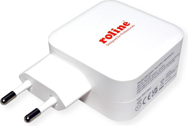 Produktbild Roline USB Ladegerät 2P. 1xPD+ 1xQC3.0 max. 65W (65 W, 2 Ports)