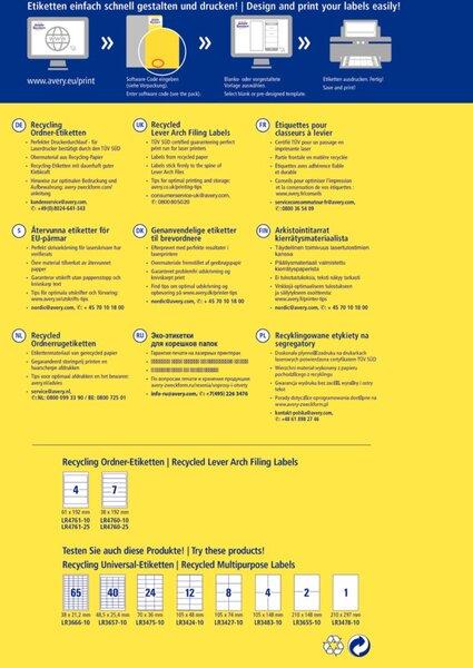 Actual product image Avery Recycling folder labels, home office, small pack