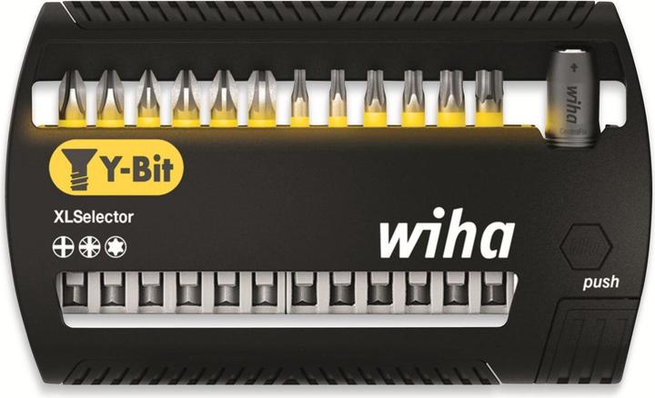 Produktbild Wiha Bit Set XLSelector Y-Bit 13tlg 50 mm PH, Pozidriv, TORX 1/4" E6,3 magnetischer Bithalter (Kreuz Phillips PH, Kreuz Pozidriv PZ)