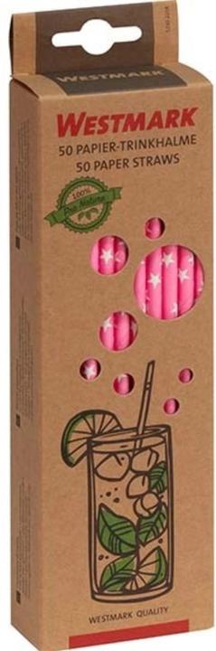 Image du produit Westmark 50 pailles en papier, roses avec étoiles blanches, 19,7 cm,50sb (50 x)