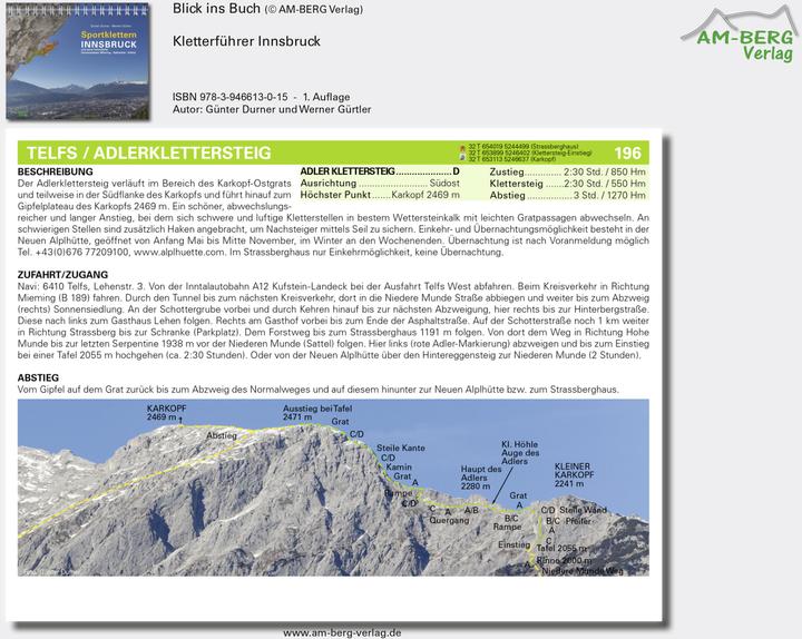 Produktbild Sportklettern Innsbruck und seine Feriendörfer (Deutsch, Günter Durner, Werner Gürtler, 2017)