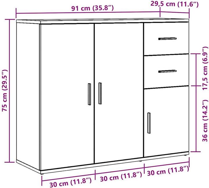 Image du produit vidaXL Sideboard (91 x 29.50 x 75 cm)