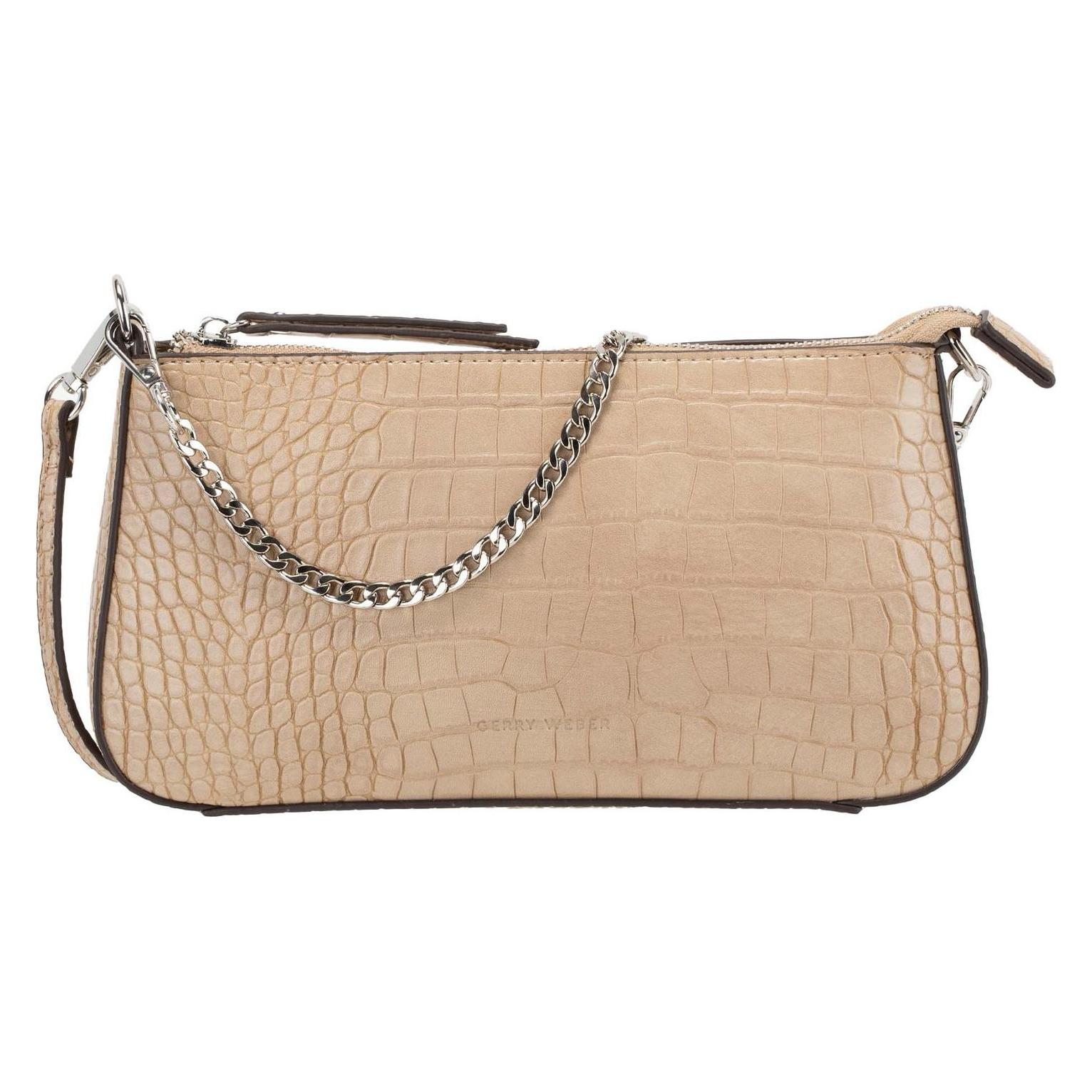 Gerry Weber, Damen, Handtasche, Festive Croco Shoulderbag, Beige