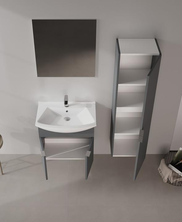 Produktbild Homitis Purus 65 Bathroom Cabinet With Sink & Mirror Set (2 Pieces)