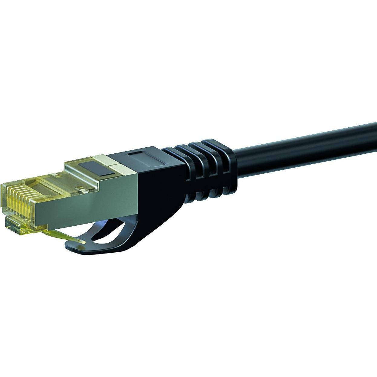Dsit RJ45 network cable S/FTP (PiMF), withCat.7 raw cable, black, 3m ...