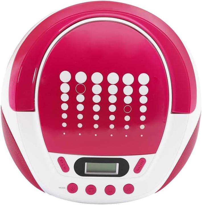 Actual product image Metronic Childrens CD Player MP3 Pop Pink with USB Port Power Supply or Batteries White and Pink