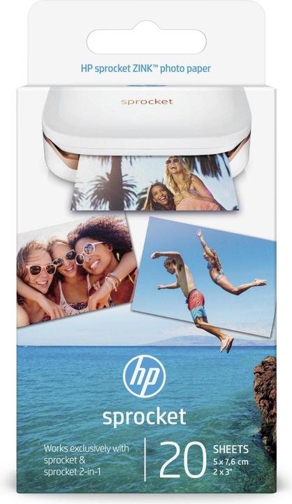 Actual product image HP Sprocket Fotopapier Zink (290 g/m², Photo (5x7.6cm), 20 pcs.)