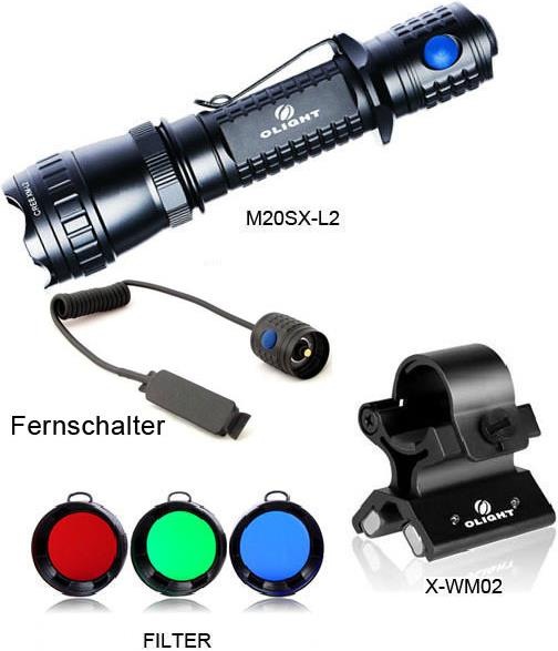 Produktbild Olight Jagd-Set M20SX Javelot - komplettes Set (5.97 cm, 820 lm)