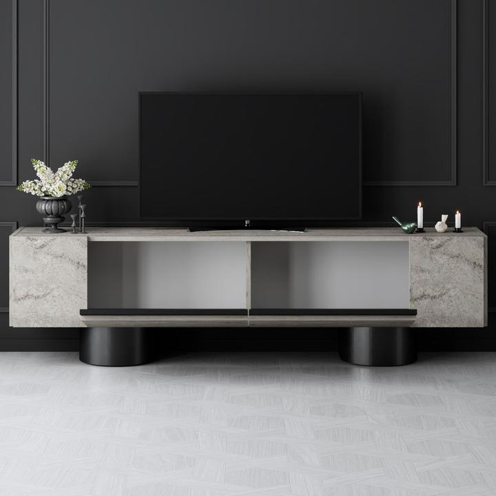 Actual product image Skye Decor Bohem Black TV Stand (180 x 30 x 50 cm)