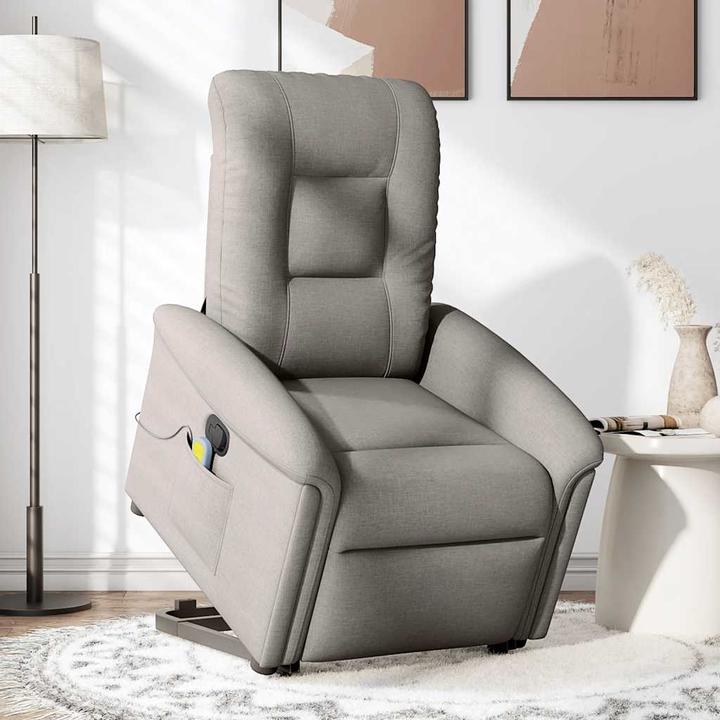 Actual product image VidaXL Massage chair with stand-up aid Taupe fabric
