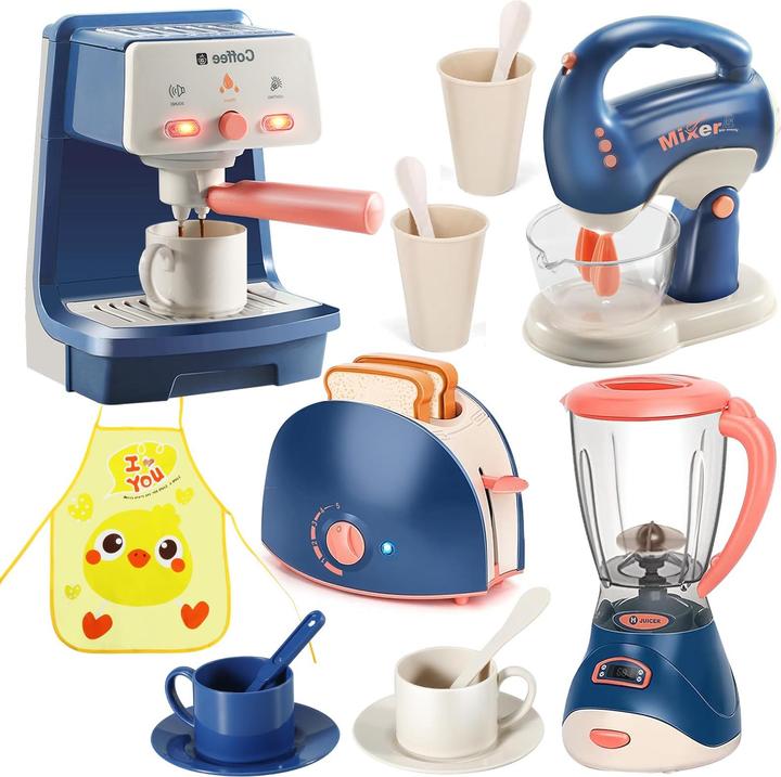 Activity Board Set d'ustensiles de cuisine, set de robot de cuisine pour enfants avec mixeur, grille-pain