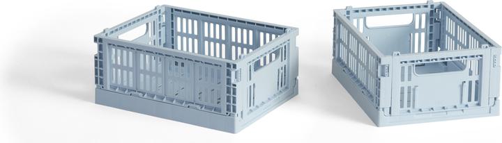 HAY - Colour Crate Mini Storage Crate (Soft Blue) - Set of 2 (8 x 13 x 17 cm)