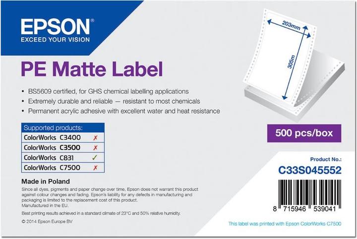 Produktbild Epson PE Matte Label (20.30 cm)