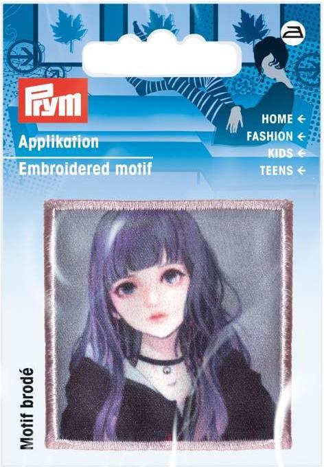 Produktbild Prym Applikation K-Pop, Mädchen violette Haare (5 x 5 cm)