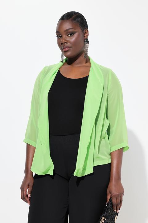 Produktbild Ulla Popken Chiffonjacke, Oversized, Schalkragen, 3/4-Arm (50, 52)