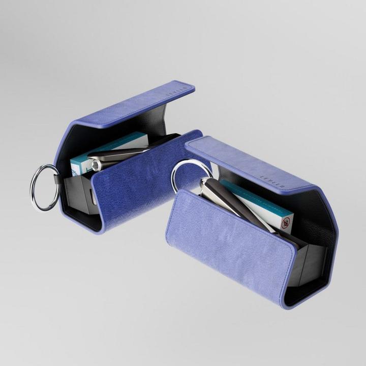 Actual product image Levelo Leather Case - IQOS Iluma 2023 With Terra Ciggaratte Compartment - Blue