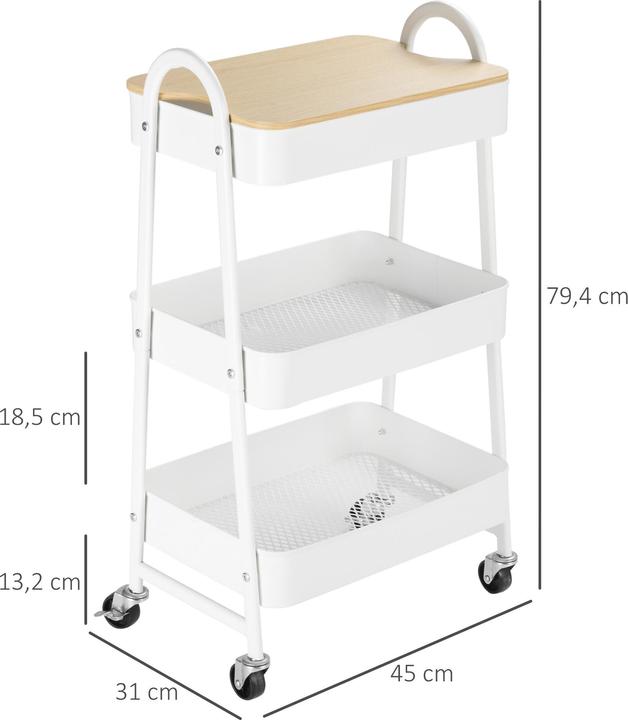 Image du produit Homcom Chariot de cuisine