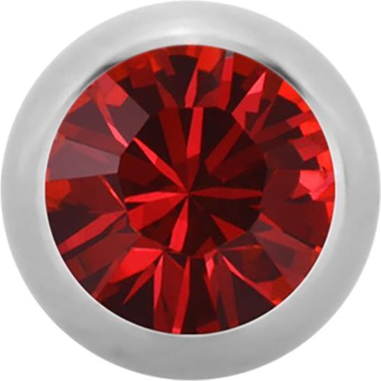 Actual product image Star Piercing Micro ball High Polished with Swarovski red (Surgical steel 316L, without brass)