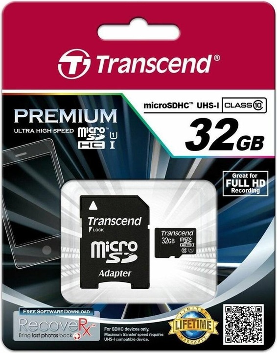 Actual product image Transcend Premium 400x (32 GB, microSDHC, U1, UHS-I)