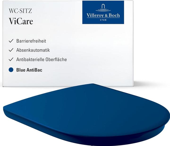 Immagine prodotto Villeroy & Boch Sedile WC ViCare ViCare, con meccanismo di chiusura morbida e sedile rimovibile AntiBac
