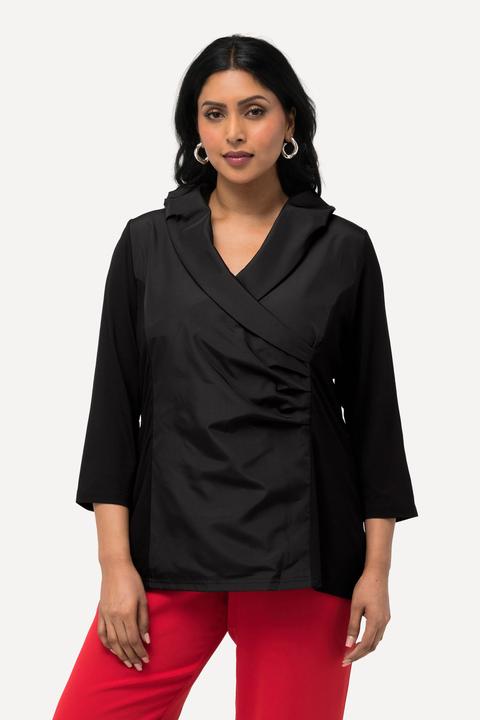 Produktbild Ulla Popken Shirt, Taft-Kragen, Classic, V-Ausschnitt, 3/4-Arm (58)