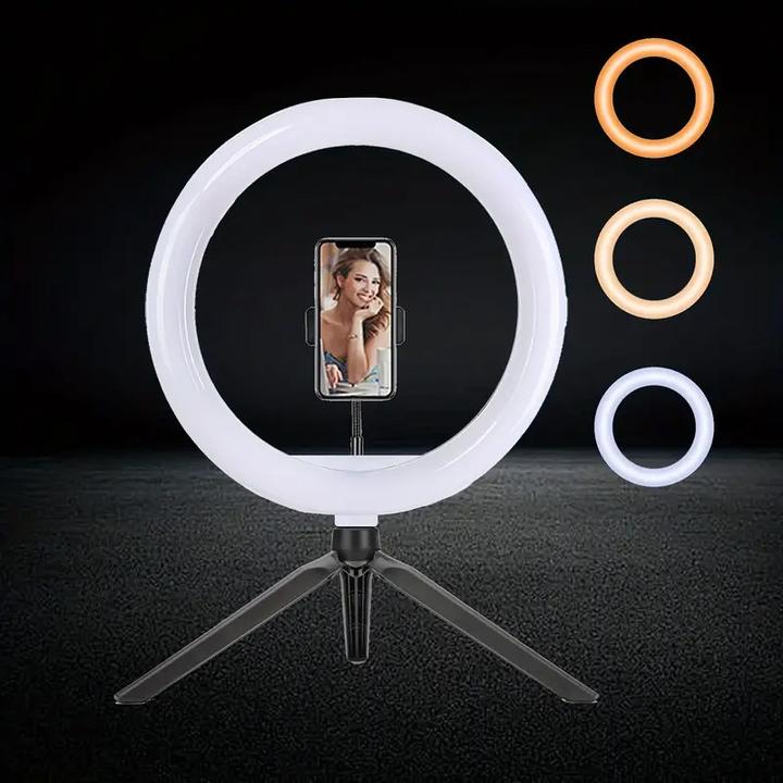 Produktbild Cbx 10" LED-Ringlicht-Kit mit Stativständer und 3 Lichtmodi (Ringleuchte)
