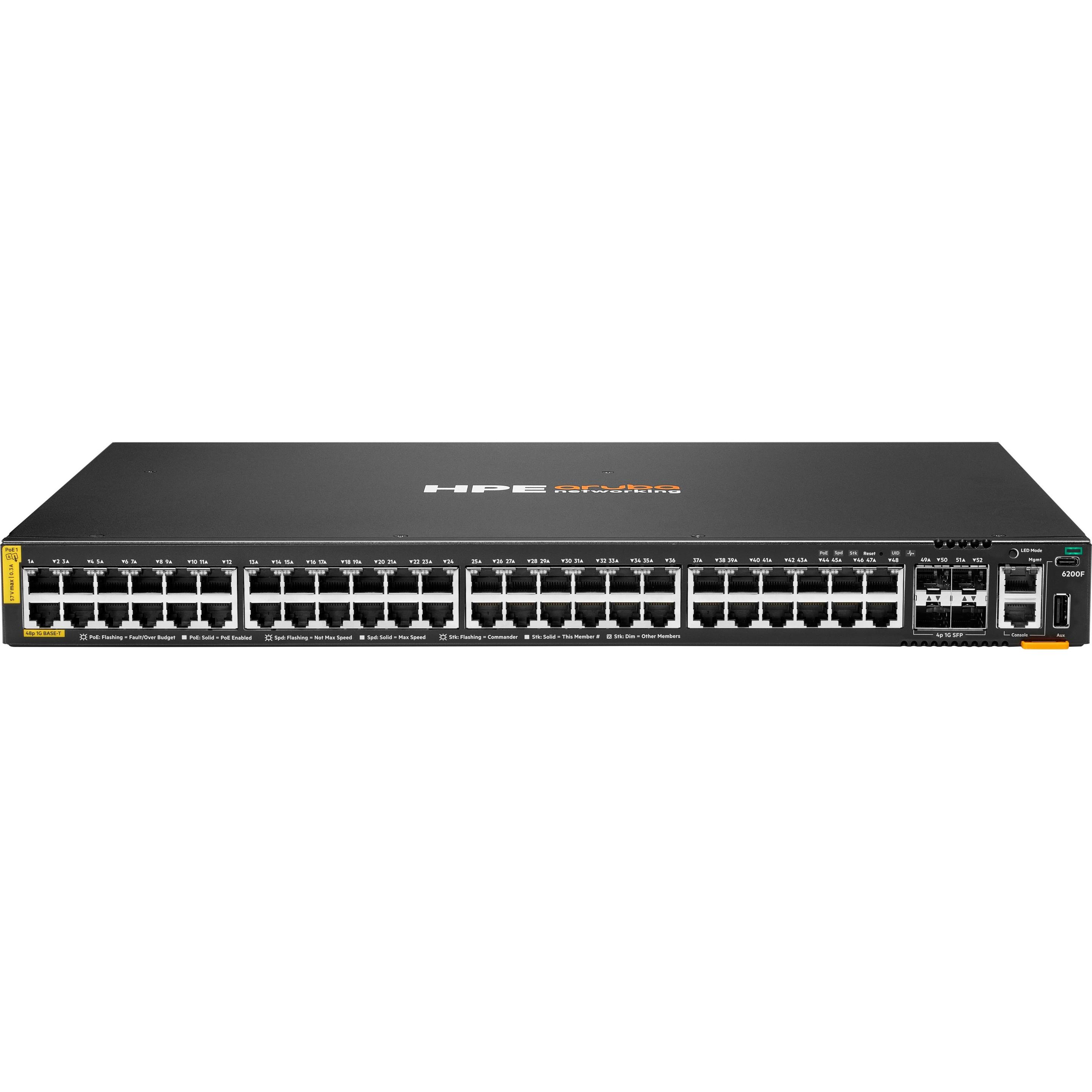 Aruba Grigio Switch Hpe Networking Cx 6200F 48G Class-4 Poe 4Sfp 370W, Switch Di Rete,